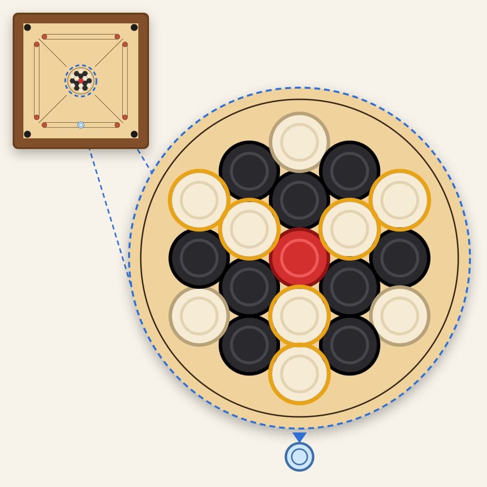 Carrom Board Setting: How to Arrange the Coins, Step by Step