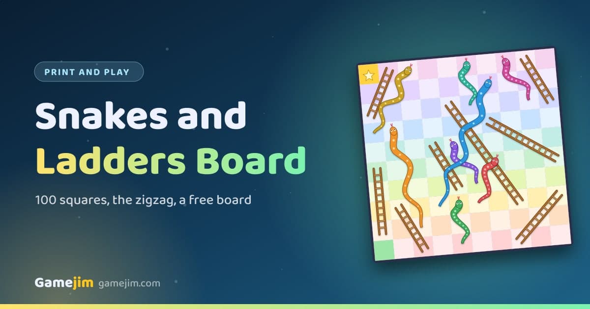 Snakes and Ladders Board: Layout, Numbers and a Board to Print